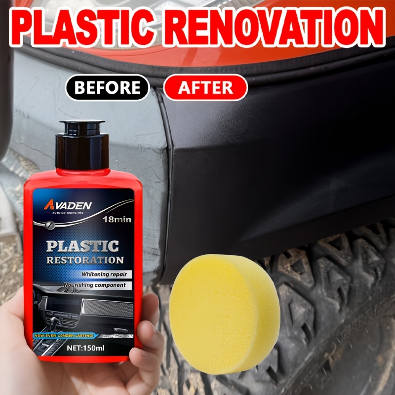 Trim Restorer Plastic - ブラックトリムリペア剤 - 独自の染料配合で効果が6ヶ月以上持続 - プラスチック製のトリムを元の黒色に戻します -