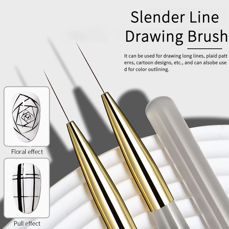 Detailing Brush Set - 1/2/5本セット ネイルアートライナーブラシセット 超極細ストライピング 細かいディテール描画ブラシ ジェルネイルポリッシュ フレンチマニキュア