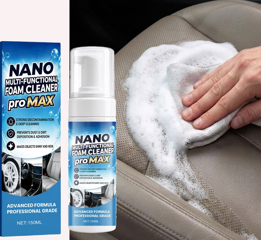 Odor Eliminator Car - 泡状クリーナー。頑固な汚れを落とし、臭いを除去。効果的な処方で、柔らかさを保ちながら、ソファや車のシートなどの生地をきれいにします。