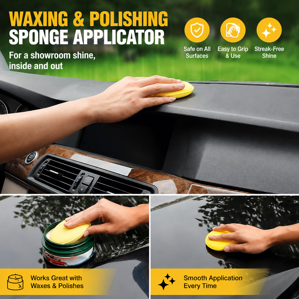 12個入り、柔らかいフォーム製のカーワックス塗布用パッド。丸 - Wax Applicator Pad のレビューと価格